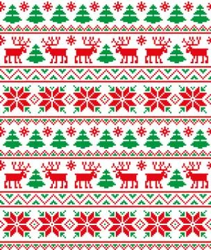 New Year's Christmas pattern pixel Stock Illustration