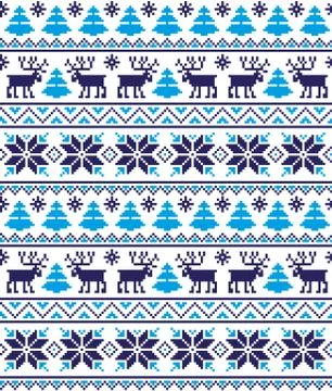 New Year's Christmas pattern pixel Stock Illustration