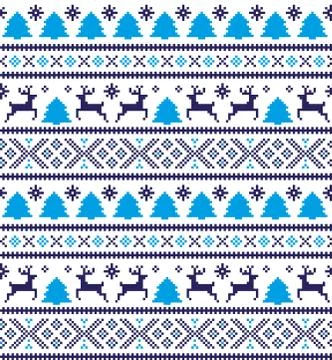 New Year's Christmas pattern pixel Stock Illustration
