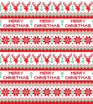 New Year's Christmas pattern pixel Stock Illustration