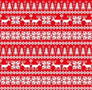 New Year's Christmas pattern pixel Stock Illustration