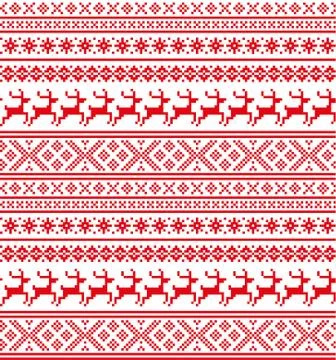 New Year's Christmas pattern pixel Stock Illustration