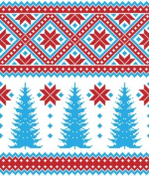 New Year's Christmas pattern pixel vector illustration eps Illustrazione stock