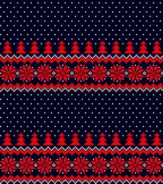 New Year's Christmas pattern pixel vector illustration eps Stock Illustration