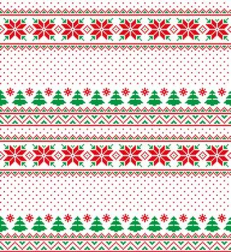New Year's Christmas pattern pixel vector illustration eps Stock Illustration