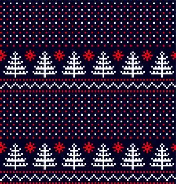 New Year's Christmas pattern pixel vector illustration eps Stock Illustration