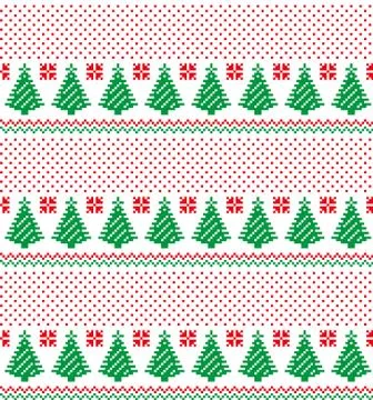 New Year's Christmas pattern pixel vector illustration eps 스톡 일러스트
