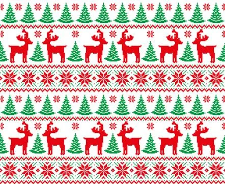 New Year's Christmas pattern pixel vector illustration 스톡 일러스트