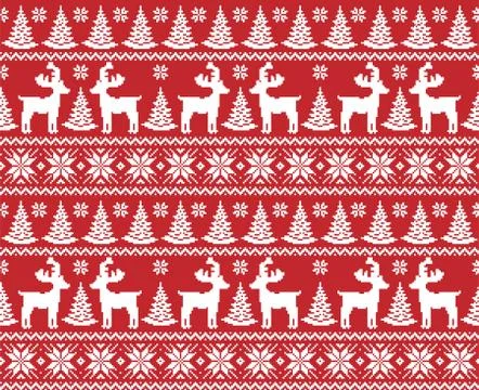New Year's Christmas pattern pixel vector illustration 스톡 일러스트