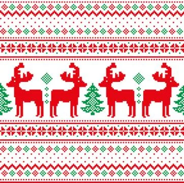 New Year's Christmas pattern pixel vector illustration Stock Illustration