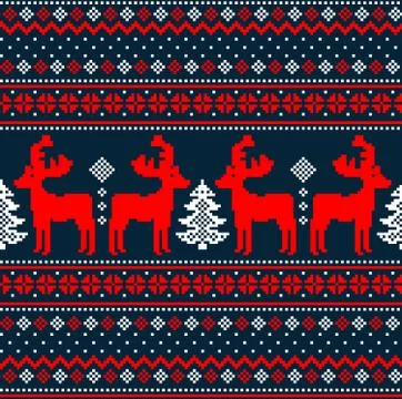 New Year's Christmas pattern pixel vector illustration Illustrazione stock
