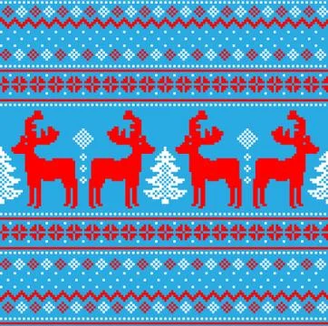 New Year's Christmas pattern pixel vector illustration Stock Illustration