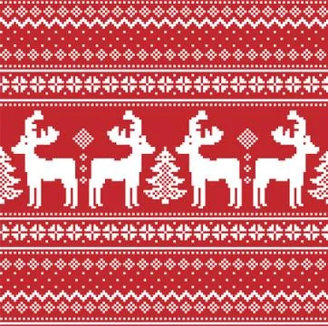 New Year's Christmas pattern pixel vector illustration Stock Illustration