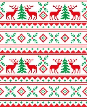 New Year's Christmas pattern pixel vector illustration Stock Illustration