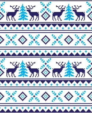 New Year's Christmas pattern pixel vector illustration Stock Illustration