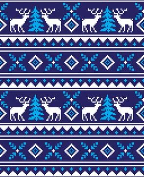 New Year's Christmas pattern pixel vector illustration Stock Illustration