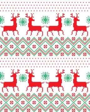 New Year's Christmas pattern pixel vector illustration Stock Illustration