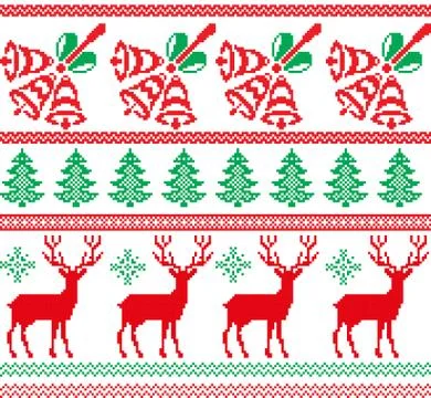New Year's Christmas pattern pixel vector illustration Stock Illustration