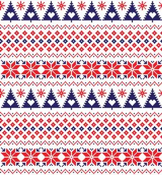 New Year's Christmas pattern pixel vector illustration Stock Illustration