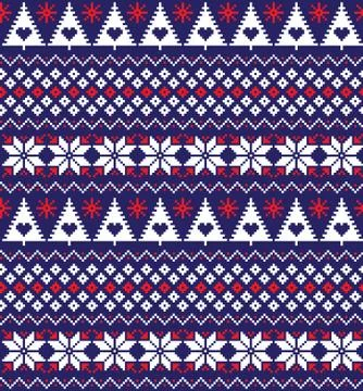 New Year's Christmas pattern pixel vector illustration Stock Illustration