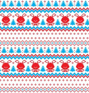 New Year's Christmas pattern pixel vector illustration イラスト素材