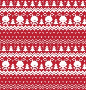 New Year's Christmas pattern pixel vector illustration 스톡 일러스트