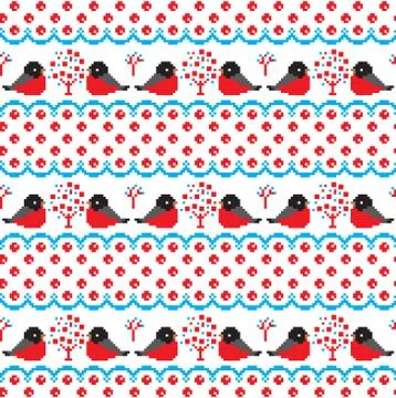New Year's Christmas pattern pixel vector illustration 스톡 일러스트