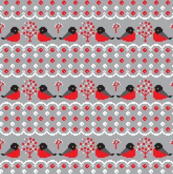 New Year's Christmas pattern pixel vector illustration Stock Illustration