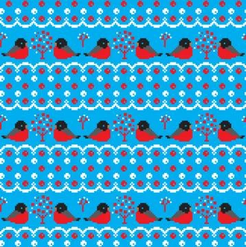 New Year's Christmas pattern pixel vector illustration 스톡 일러스트