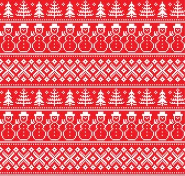 New Year's Christmas pattern pixel vector illustration Stock Illustration