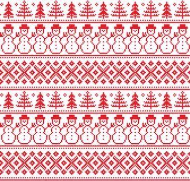 New Year's Christmas pattern pixel vector illustration Stock Illustration
