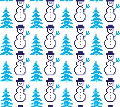 New Year's Christmas pattern pixel vector illustration Stock Illustration