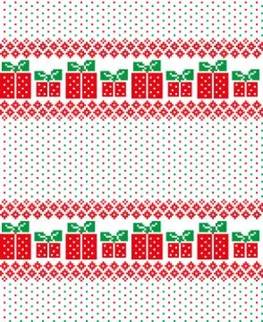 New Year's Christmas pattern pixel vector illustration Stock Illustration