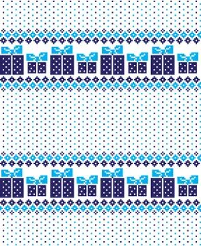 New Year's Christmas pattern pixel vector illustration 스톡 일러스트