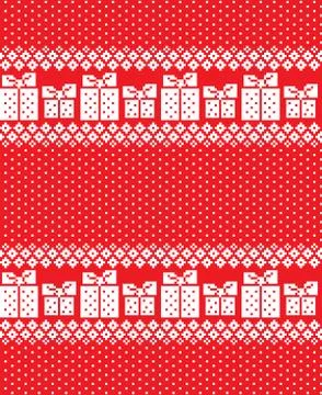 New Year's Christmas pattern pixel vector illustration Stock Illustration