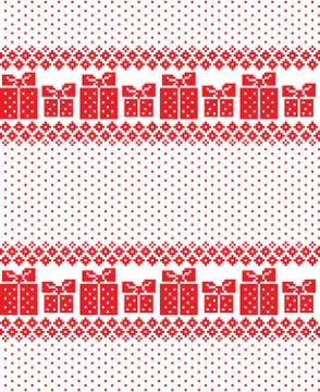 New Year's Christmas pattern pixel vector illustration Stock Illustration