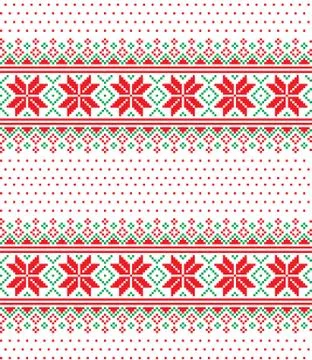 New Year's Christmas pattern pixel vector illustration Stock Illustration