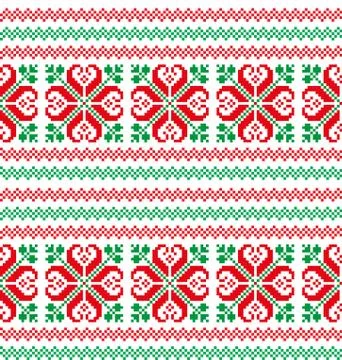 New Year's Christmas pattern pixel vector illustration Stock Illustration