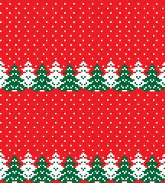 New Year's Christmas pattern pixel vector illustration Stock Illustration