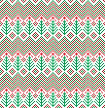 New Year's Christmas pattern pixel vector illustration 스톡 일러스트
