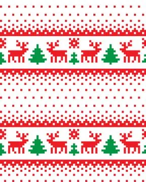 New Year's Christmas pattern pixel vector illustration Stock Illustration