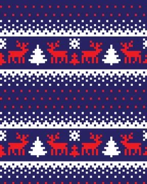 New Year's Christmas pattern pixel vector illustration イラスト素材