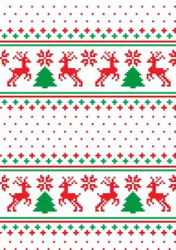 New Year's Christmas pattern pixel vector illustration Stock Illustration