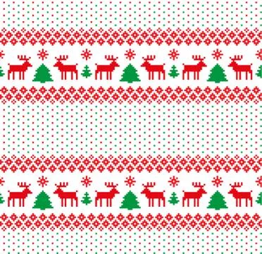 New Year's Christmas pattern pixel vector illustration Stock Illustration