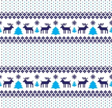 New Year's Christmas pattern pixel vector illustration Stock Illustration