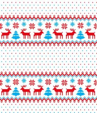 New Year's Christmas pattern pixel vector illustration Stock Illustration