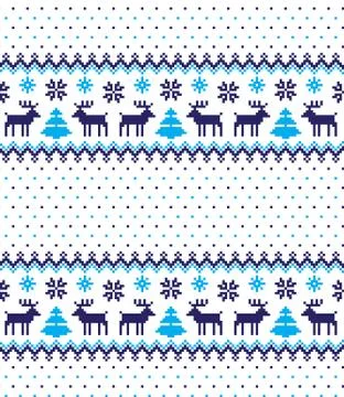 New Year's Christmas pattern pixel vector illustration Stock Illustration