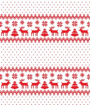 New Year's Christmas pattern pixel vector illustration Stock Illustration