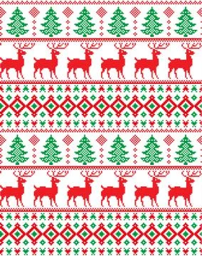 New Year's Christmas pattern pixel vector illustration Stock Illustration