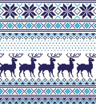 New Year's Christmas pattern pixel vector illustration Stock Illustration